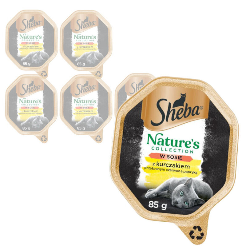 Sheba Nature's Collection Z Kurczakiem I Czerwoną Papryką W Sosie 6x85g Mokra Karma Dla Dorosłych Kotów