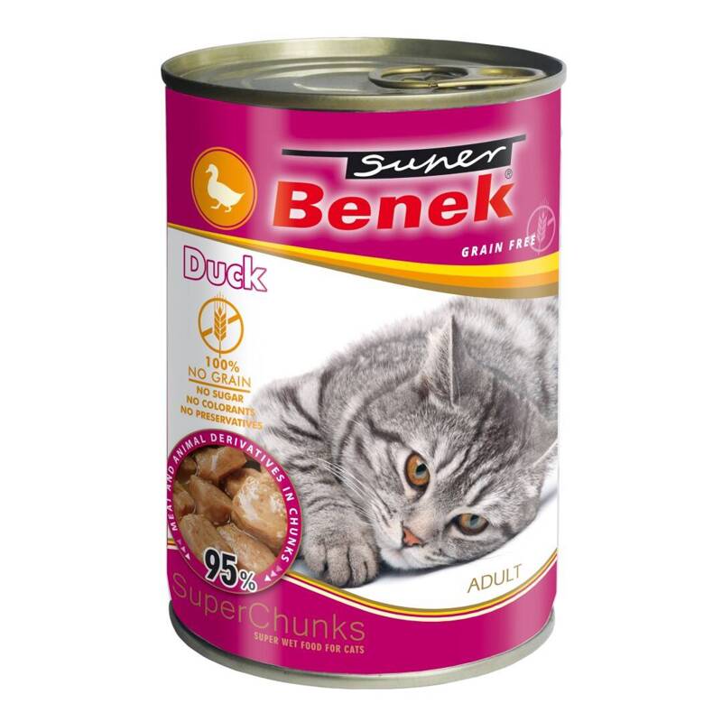 Super Benek Chunks Bezzbożowa Mokra Karma Dla Kota Z Kaczką W Sosie 415g