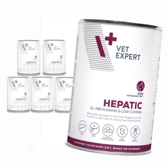 Vet Expert Hepatic Mokra Karma Weterynaryjna Dla Psa Z Kurczakiem 6x400g Wspomaganie Funkcji Wątroby