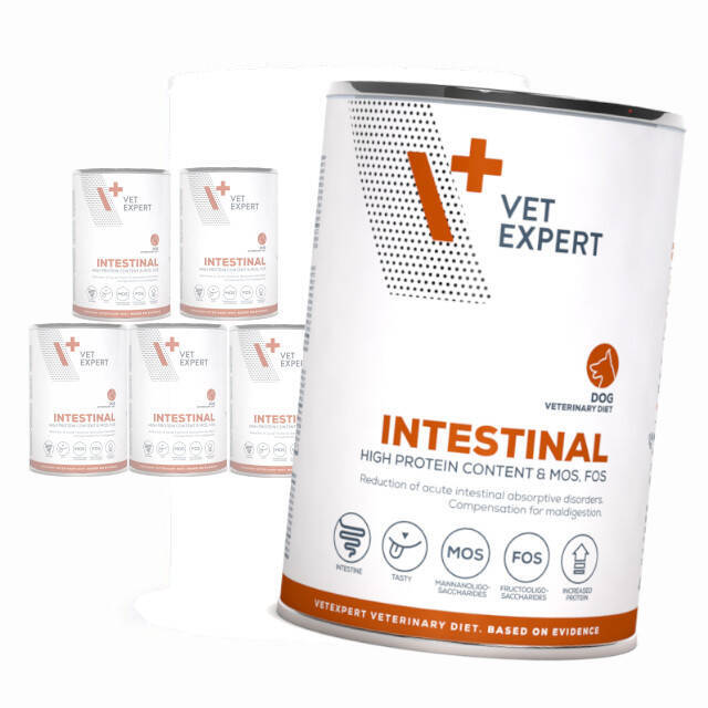 Vet Expert Intestinal Mokra Karma Weterynaryjna Dla Psa Z Jagnięciną 6x400g Zaburzenia Trawienia