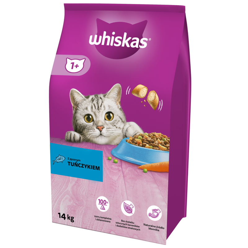 WHISKAS Adult TUŃCZYK 14kg sucha karma dla kotów