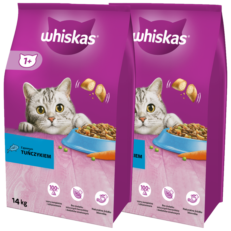 WHISKAS Adult TUŃCZYK 2 x 14kg sucha karma dla kotów