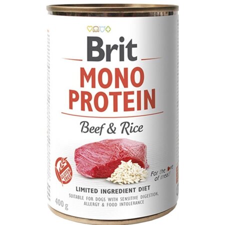 Brit Mono Protein Mokra Karma dla Psów Wołowina z Ryżem Puszka 400g