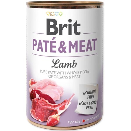 Brit Pate&Meat Mokra Karma dla Psów z Jagnięciną Puszka 400g