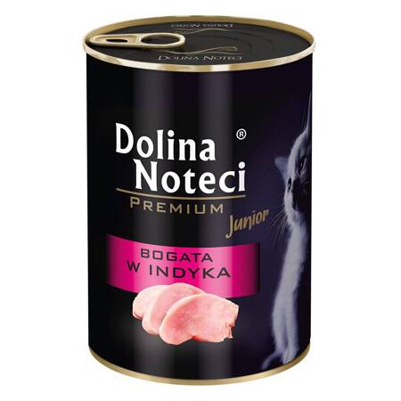 Dolina Noteci JUNIOR PREMIUM 400 g bogata w indyka Mokra karma dla kota