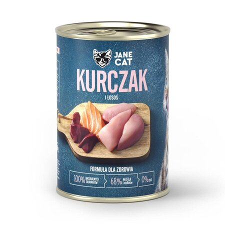 Jane Cat ADULT KURCZAK ŁOSOŚ 400g mokra karma dla kotów bez zbóż