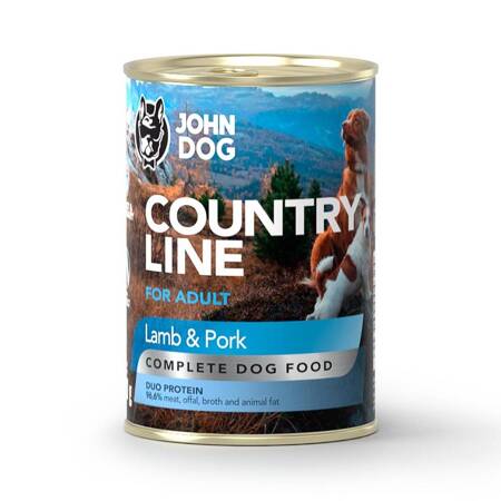 John Dog Country Line Mokra Karma Dla Dorosłych Psów Jagnięcina Z Wieprzowiną 400g