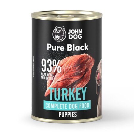 John Dog Karma Mokra Dla Psa Pure Black Indyk Dla Szczeniąt Puszka 400g