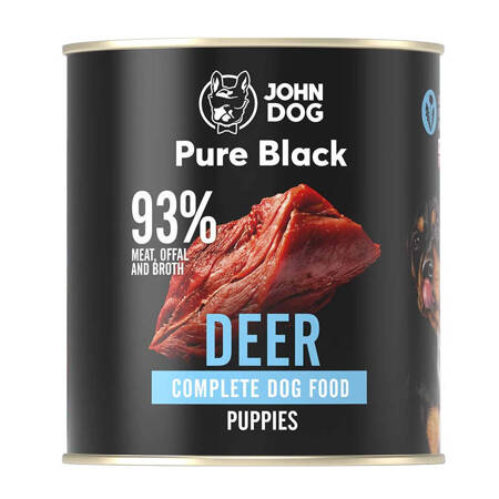 John Dog Karma Mokra Dla Psa Pure Black Jeleń Dla Szczeniąt Puszka 800g