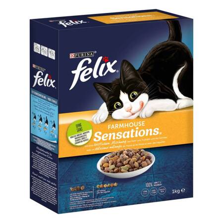 Purina Felix Farmhouse Sensations Sucha Karma Dla Kota Z Kurczakiem Indykiem I Warzywami 1kg