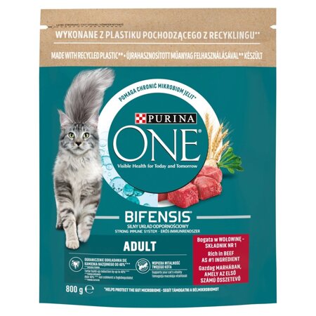 Purina One Bifensis Adult 800g Sucha Karma Dla Kota z Wołowiną