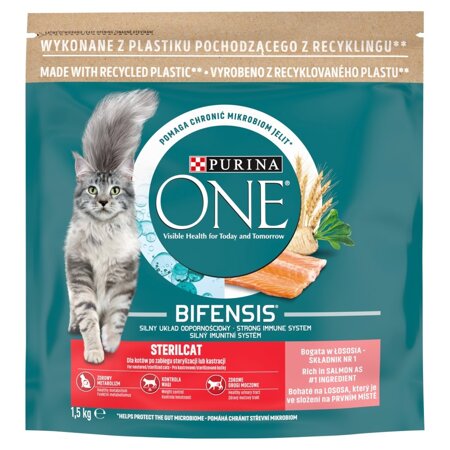 Purina One Bifensis Sterilcat 1,5kg Sucha Karma Dla Kota z Łososiem