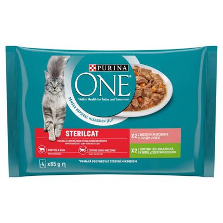 Purina One Sterilcat 4x85g Mokra Karma Dla Kota z Łososiem i Indykiem