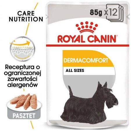 ROYAL CANIN Dermacomfort Care Karma Mokra Dla Psów o Wrażliwej Skórze Pasztet 85g