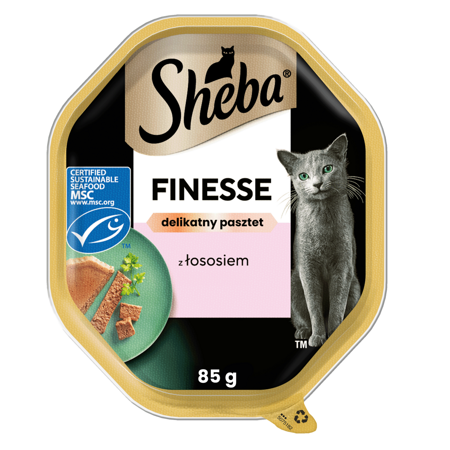 Sheba Finesse Tacka 85g Mokra Karma Pełnoporcjowa Dla Kota Z Łososiem W Pasztecie