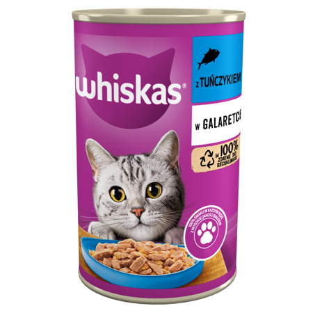 Whiskas Adult Puszka 400g Tuńczyk Mokra Karma Dla Dorosłych Kotów W Galaretce