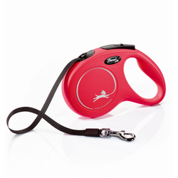Flexi New Classic M 5m Smycz automatyczna, dla psów do 25kg, Czerwony
