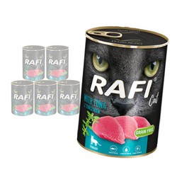 Rafi Cat Adult Bezzbożowa Mokra Karma Dla Kotów Sterylizowanych Z Tuńczykiem 6x400g