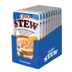 Inaba Cat Ciao Stew 12x40g Uzupełniająca Karma Dla Kota Potrawka z Kurczakiem i Tuńczykiem