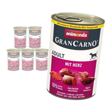 Animonda GranCarno Adult 6x400g Mokra Karma Dla Psa z Sercami
