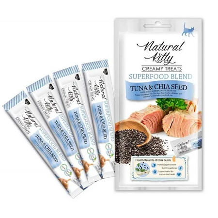 Cherie Natural Kitty Creamy Superfood Tuńczyk Nasiona Chia 48x12g Kremowy Przysmak Dla Kota