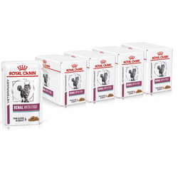 Royal Canin Veterinary Renal 48x85g Mokra Karma Dla Kotów Z Niewydolnością Nerek Zapobiega Powstawaniu Kamieni Ryba W Sosie