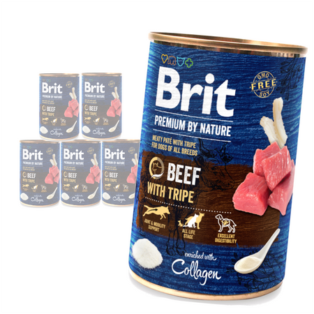 Brit Premium by Nature Adult Mokra Karma Dla Psa Wołowina Z Flakami 6x400g