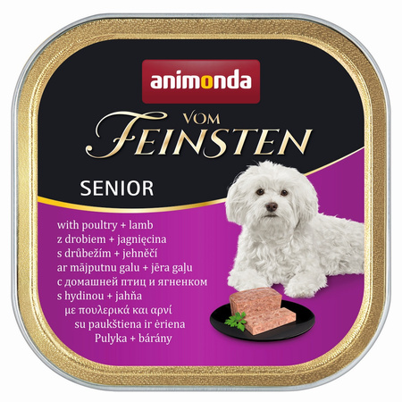 Animonda Vom Feisten Senior 22x150g Mokra Karma Dla Starszego Psa z Drobiem i Jagnięciną