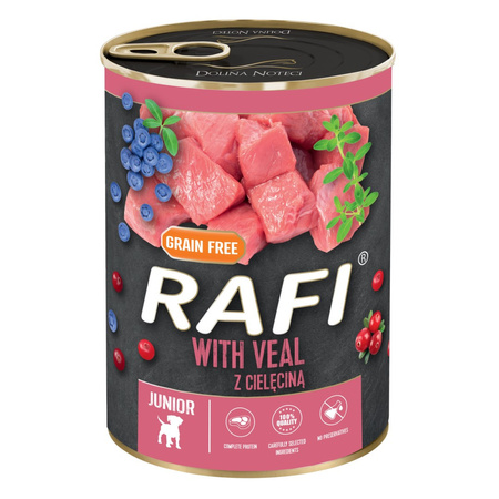 Rafi 24x400g Bezzbożowa Mokra Karma Dla Szczeniąt z Cielęciną