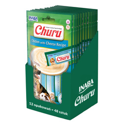 Inaba Dog Churu 12x56g Przysmak Pasta Dla Psa Z Kurczakiem I Serem