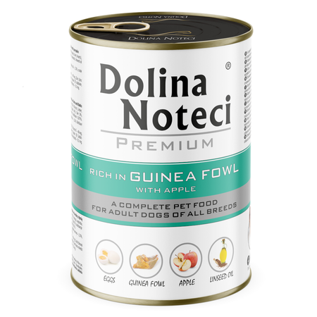 Dolina Noteci Premium 12x400g Bogata w Cielęcinę z Groszkiem i Perliczkę z Jabłkiem Mokra Karma Dla Psa