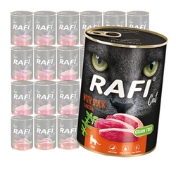 Rafi Cat Adult Bezzbożowa Mokra Karma Dla Kota Mix Smaków 24x400g Indyk Cielęcina Kaczka