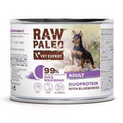 Raw Paleo Duck&Boar Adult Duoprotein 200g​ Mokra Karma Dla Psa z Kaczką i Dzikiem