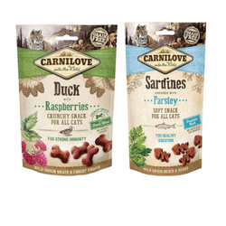 Carnilove 2x50G Przysmak Dla Kota Mix Sardynki I Pietruszka Kaczka i Liście Maliny