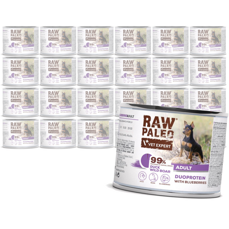 Raw Paleo Duck&Boar Adult Duoprotein 24x200g Mokra Karma Dla Psa z Kaczką i Dzikiem