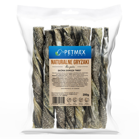 Petmex Skóra Dorsza Twist 3x200g Gryzak Przysmak Naturalny Dla Psa 2+1 GRATIS