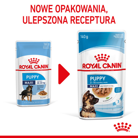Royal Canin Maxi Puppy 140g Karma Mokra W Sosie Dla Szczeniąt Do 15 Miesiąca Życia Ras Dużych