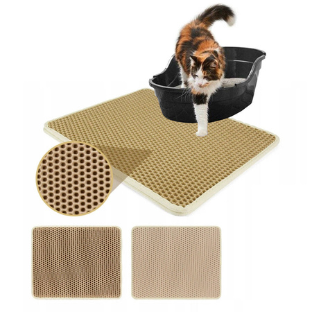 Mata Wycieraczka Pod Kuwetę Zatrzymuje 90% Żwirku 30*45 Beżowa