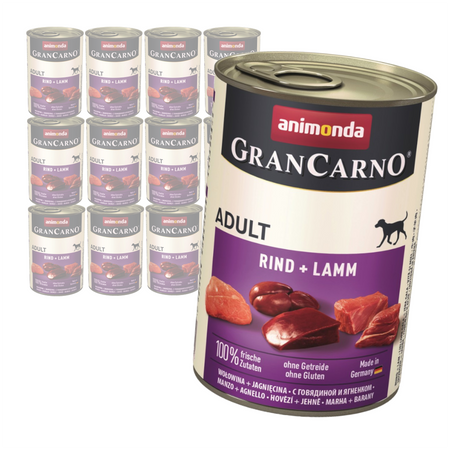 Animonda GranCarno Adult 12x400g Mokra Karma Dla Psa Wołowina z Jagnięciną
