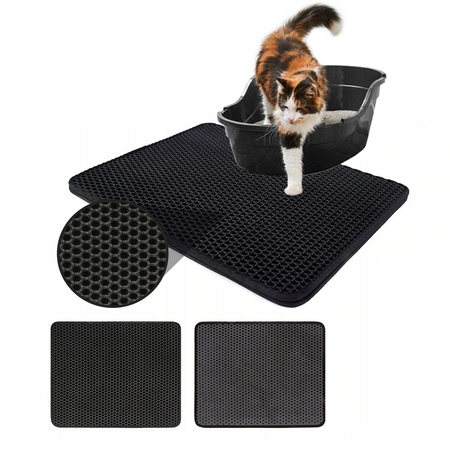 Wycieraczka Pod Kuwetę Zatrzymuje 90% Żwirku 60*45 CZARNA