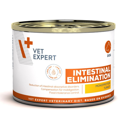 VetExpert Veterinary Diet Intestinal Elimination Low Fat 12x200g Mokra Karma Weterynaryjna Dla Psów z Zaburzeniami Trawiennymi
