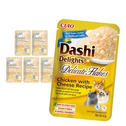Inaba Cat Dashi Delights Delicate Flakes 6x40g Karma Uzupełniająca Dla Kota Z Kurczakiem I Serem