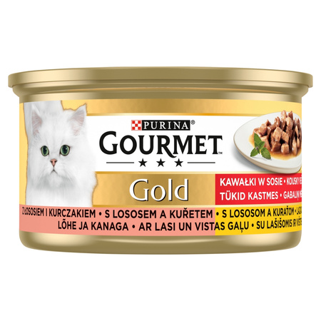 Purina Gourmet Gold Karma Dla Kotów Łosoś I Kurczak W Sosie Z Pomidorami 48x85g