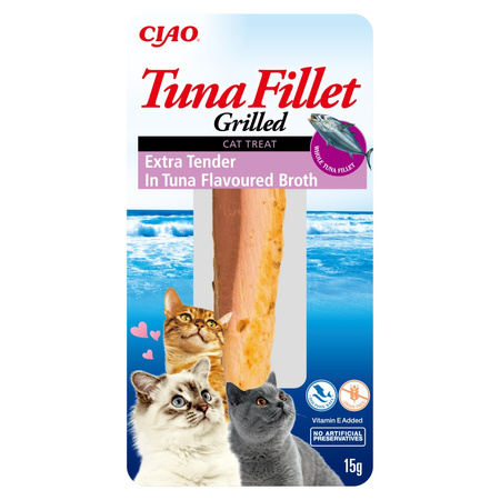 Inaba Ciao Extra Tender In Tuna 6x15g Naturalny Przysmak Dla Kota Grilowany Filet z Tuńczyka W Ekstra Delikatnym Bulionie
