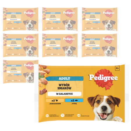 Pedigree Adult Wybór Smaków 32x100g Mokra Karma Dla Dorosłych Psów Kurczak Ryba W Galaretce