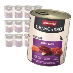 Animonda GranCarno Senior 12x800g Mokra Karma Dla Psa z Wołowiną i Jagnięciną