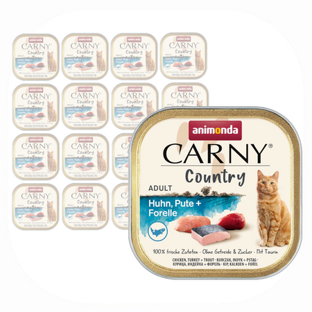 Animonda Carny Country 16x100g Mokra Karma Dla Kota z Kurczakiem Indykiem i Pstrągiem
