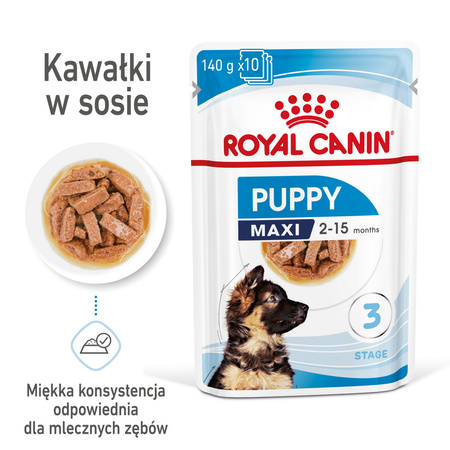 Royal Canin Maxi Puppy 140g Karma Mokra W Sosie Dla Szczeniąt Do 15 Miesiąca Życia Ras Dużych
