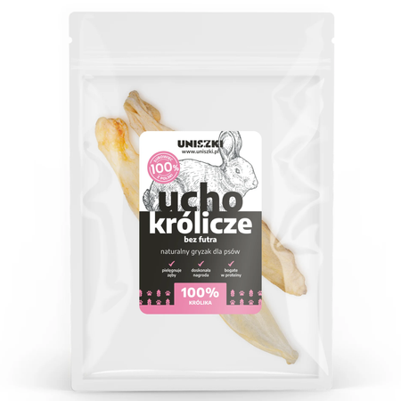 Uniszki Ucho Królicze Bez Futra 2szt. Naturalny Przysmak Dla Psa 6+6 GRATIS