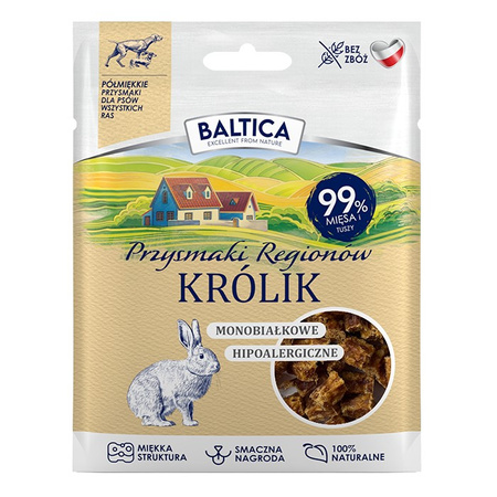 Baltica Naturalny Hipoalergiczny Przysmak Treningowy Dla Psa Półmiękki z Królika 30g